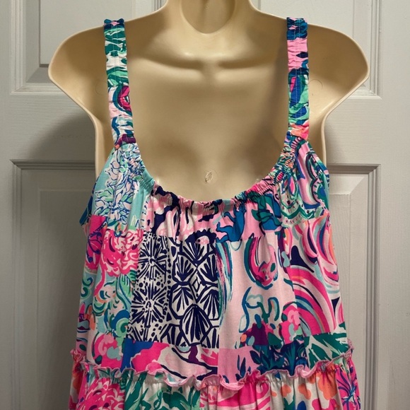Lilly Pulitzer Loro Tiered Maxi Dress in Multi Patch to Match - Large - EUC - Picture 11 of 16